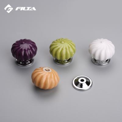 China Cheap furniture simple colorful vintage ceramic bedroom cabinet knobs round off, mini drawer knobs for sale