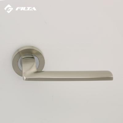 China Single Nickel Brushed Modern Door Hardware Door Lever Handle , Bedroom Door Knobs for sale