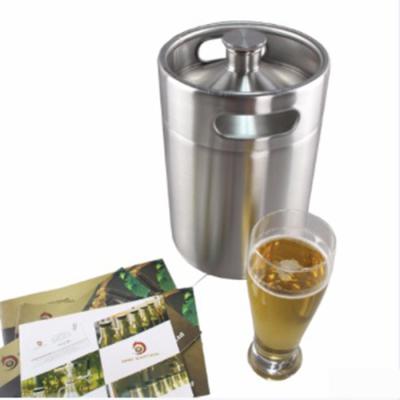 China 5L Mini Single Wall Stainless Steel Wine Kegs For Draught Or Fresh Beer for sale