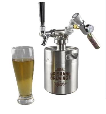 China 2L 4L Bar Stainless Steel Keg With Single Quick Connector Ball Lock Screen Printing for sale