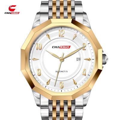 China Fashion chaxigo day/date classic automatic quartz watch sports luminous stainless steel men's watch for sale