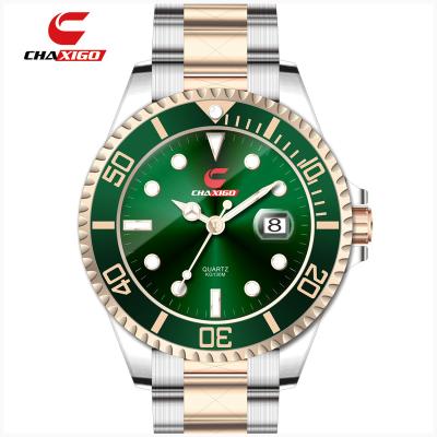 China Chaxigo Fashion Men's Day/Date Automatic Stainless Steel Luxury Watch Quartz Waterproof Watch for sale