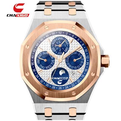 China 2021 Luxury Automatic Chaxigo Calendar Fashion Hot Sale Custom Wrist Full Logo Wristwatch Brand Private Label Men Watch for sale