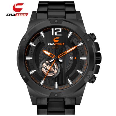 China Luxury full watch gold chaxigo brand calendar hands waterproof luminous quartz watches men business wristwatches for sale