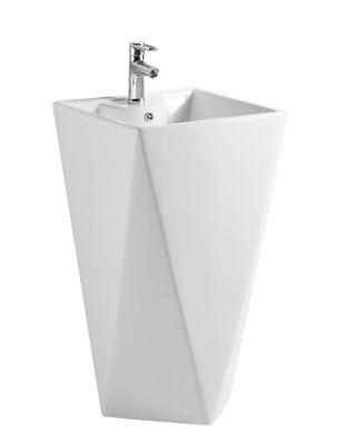 China Tangdao Easy Clean Luxury Solid Surface Pedestal Sinks Hand Wash Floor Standing Mounted Basin for sale