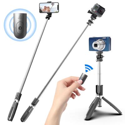 China New Mini Portable ZF 2022 Foldable and Universal Monopods Folding Wireless Selfie Stick Tripod for Smartphones for Gopro and Sports Action Cameras for sale