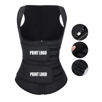 China NEW Logo Double Compression Belt Latex 100% Control Waist Abdominal Trainer Breathable Women Custom Workout Vest for sale