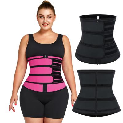 China Breathable Super Compression Latex Waist Trainer 3 Strap Slimming Back Tummy Control Gym Workout Support Waist Trimmer Belt for sale