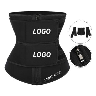 China New Design Breathable Logo Removable Double Strap Women Custom Slimming Workout Sauna Sweat Neoprene Waist Trainer Shaper for sale