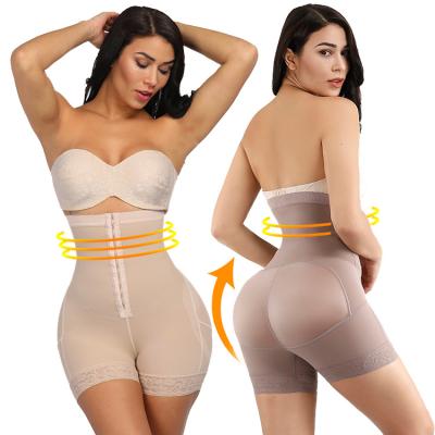 China Latest Design Antibacterial Soft Fabric Nudity Hooks Tummy Control Women High Waist Butt Lifter Slim Shapewear for sale