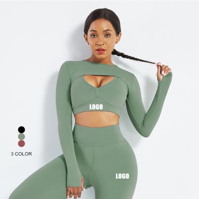 China Antibacterial Custom Logo 2021 Listing New Summer 3 Piece Set Women Fitness Yoga Set Clothing for sale