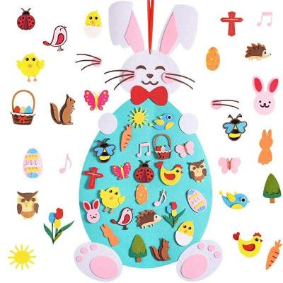 China Reusable Kids Felt Easter Bunny Felt Ornaments Detachable Kits DIY Decoration for Kids Easter Gift for sale