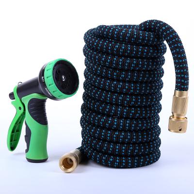 China Garden Adjustable Expandable Water Hose 25ft 50ft Flexible Jet Hose With Force Scope Fabric With Brass Connectors for sale