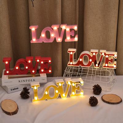 China PP Valentines Day Love Letter Decor LED Light Alphabet Love Marquee Light Sign Home Decor for sale