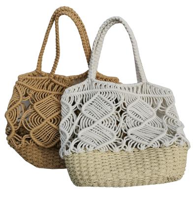 China Large Bohemian Fashion Women Beach Bag Tote Cotton Rope Boho Macrame Girls Summer Bags for sale