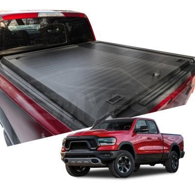 China Locking Hard Type Retractable Custom High Quality Locking Bare Tonneau Cover For 2019 Dodge Ram 1500 2500 for sale