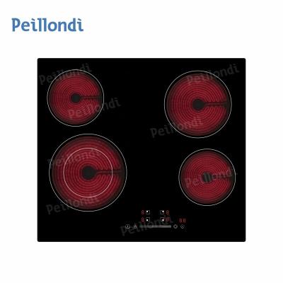 China Hotel Home Appliance Vitro Ceramic Hob 60cm Dual 4 Burner Electric Cooker for sale