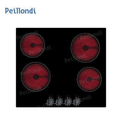 China Hotel 4 Flat Burner Electric Radiant Ceramic Ceramic Hob With Knob Control for sale