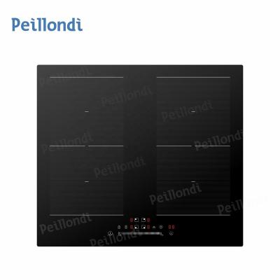 China Hotel Black Vitro Glass Ceramic 4 Burners Induction Cooker Built-in Hob for sale