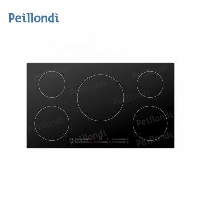 China Hotel ETL 34 Inch Electric Induction Cooktop with 5 Elements in Black for sale