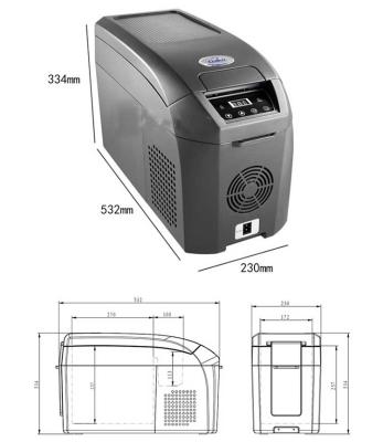 China Portable Min.Temperature -18 degrees Capacity 14L DC 12V 24V Refrigerator Car for sale