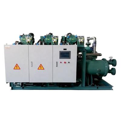 China Low Temperature Compressor Refrigeration Unit Parallel Screw Condensing Unit For Cold Room for sale