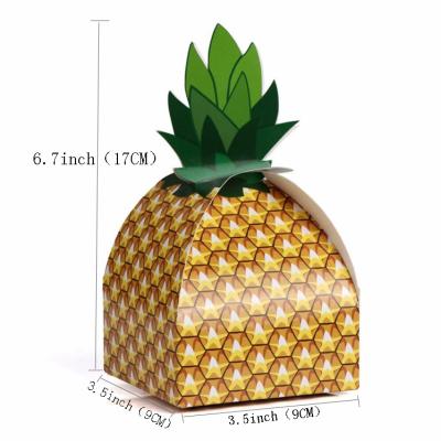 China Creative Disposable Diy Fruit Shape White Card Paper Box Pineapple Pattern Wedding Candy Box for sale