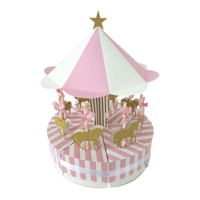 China Disposable Creative Wedding Cake Box Candy Gift Box Carousel Pastry Cookie Box for sale