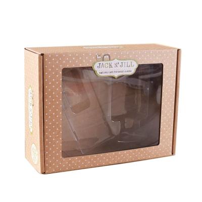 China Recyclable Recycled Kraft Paper Box With Clear PVC Window Cupcake Box for sale