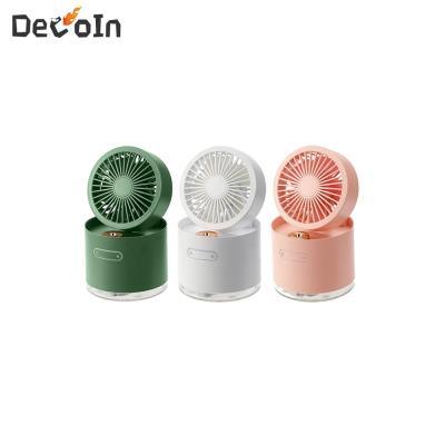 China Mini USB Portable Fan Folding Portable Rechargeable Desk Fan With Night Light Water Spray Humidifier Cold Fog Desk Fan for sale