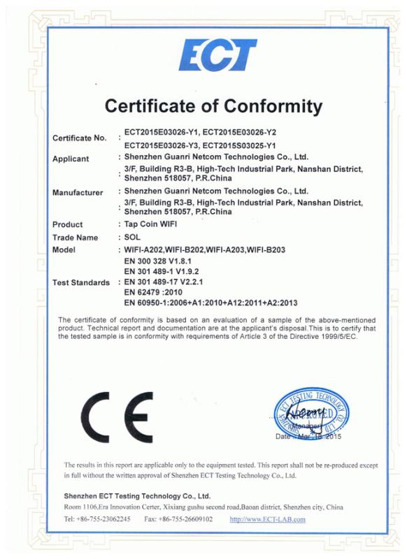 CE - Shenzhen Guanri Netcom Technologies Co., Ltd.