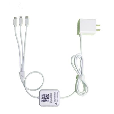 China Phone Charging 3 in 1 Fast Charger Cable Mobile Phone Share Charger Cell Adapter Rental Charging Cable for Restaurant Bar Cafe for sale