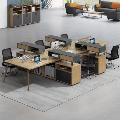 China New Modern Type 6 Person Cabinet Open Overhead Task Desk Tables Staff Office Workstation for sale