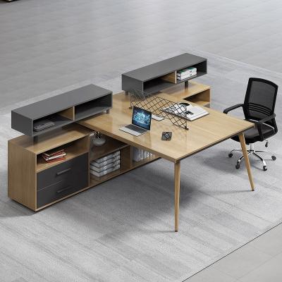 China Factory Sale Modern Direct Office Partition Workstation Staff Compartment Workstation Desk With Fixed Side Cabinet for sale