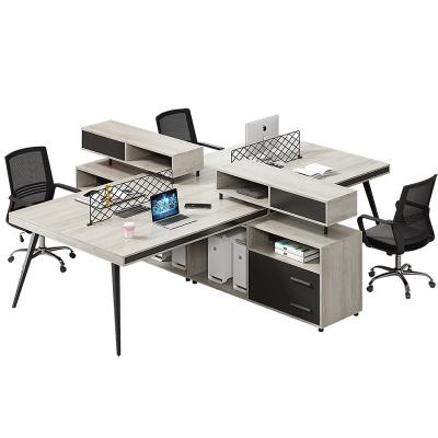 China Modern Design New Design 4 Person Computer Desks Computer Desks Staff Office Open Overhead Workstation Tables Office Furniture for sale