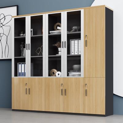 China Modern Office Furniture Manufacturer Four Glass Doors Locking Styles Office Filing Cabinet for sale