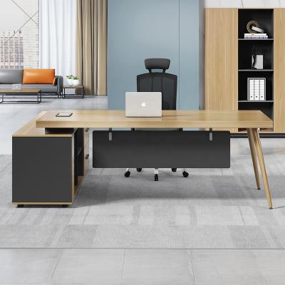 China Furniture Expandable Manager Office Room Office Desk Executive Desk With Fixed Cabinet for sale