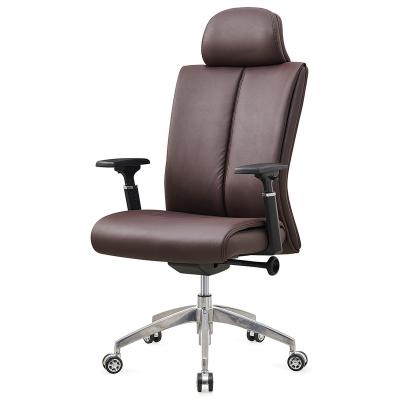 China Modern Luxury Adjustable High Back PU Swivel Boss Chair Boss Leather Executive Office Chair Office Chair With Headrest for sale