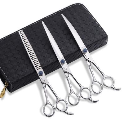 China Dogs ; Professional Cats 440C Stainless Steel Pet Scissors Dog Grooming Barber 8.0 Inch Pet Cutting Scissor Hairdresser en venta