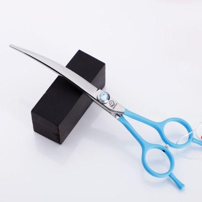 China Dogs 6.5 Inch JP440c Stainless Steel Paint Handle Elastic Pet Curved Scissors Professional Dog Grooming Scissors zu verkaufen