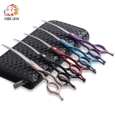 China Professional Wholesale Cat Dog Pet Grooming Scissors 6.5 Inches Curved for sale