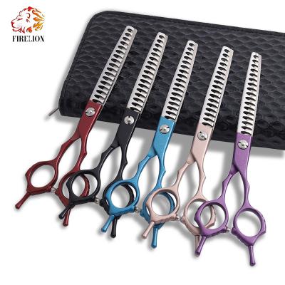 China Professional Dogs Pets Scissors Japanese Dog Grooming Shears With Pink Handle for sale