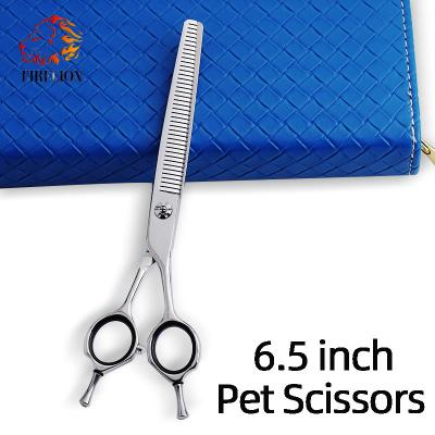 China Japanese Pet Thinner 440c Stainless Steel Cat Straight Teeth Shear Thinning Hair Scissors Fluffy Scissors for Dogs for sale