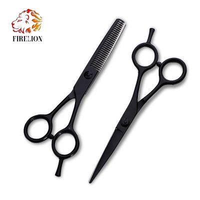 China Professional Hair Scissors 440c Black Customizable Line One Scissors Hair Cutting Hair Scissors Barber en venta