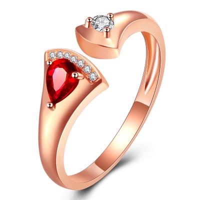 Chine Les bijoux spéciaux d'or de pierre gemme, bague à diamant rouge ouverte avec le micro de luxe pavent des diamants à vendre