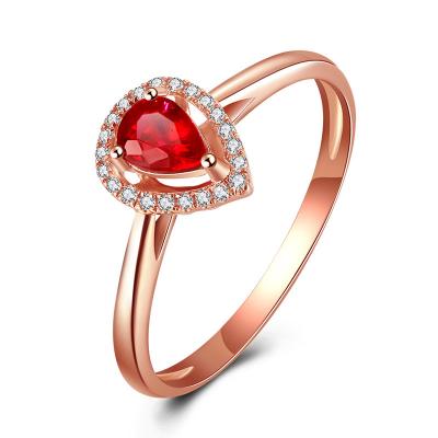 Chine La pierre gemme en forme de poire d'or du rubis 18k sonne pour des fiançailles/mariage à vendre