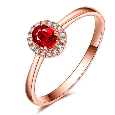 China Diamond With Ruby Engagement Ring , Ruby Promise Rings For Her Elegant Style for sale