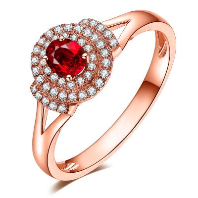 Chine Vrai or massif rouge de carat de la bague à diamant 18, bagues de fiançailles rouges pour des femmes à vendre