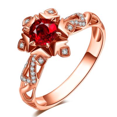 China Natural Ruby Diamond Ring With Unique Design Gemstone For Wedding / Engagement for sale