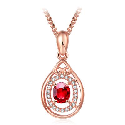 Chine Collier, rubis et collier rouges authentiques d'or de Rose pour des femmes/dames à vendre